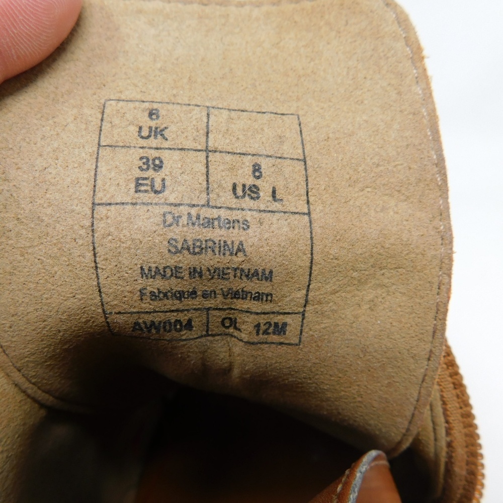 Dr. Martens Tan Lace-Up Peep-Toe Wedge Boots - Picture 7 of 8